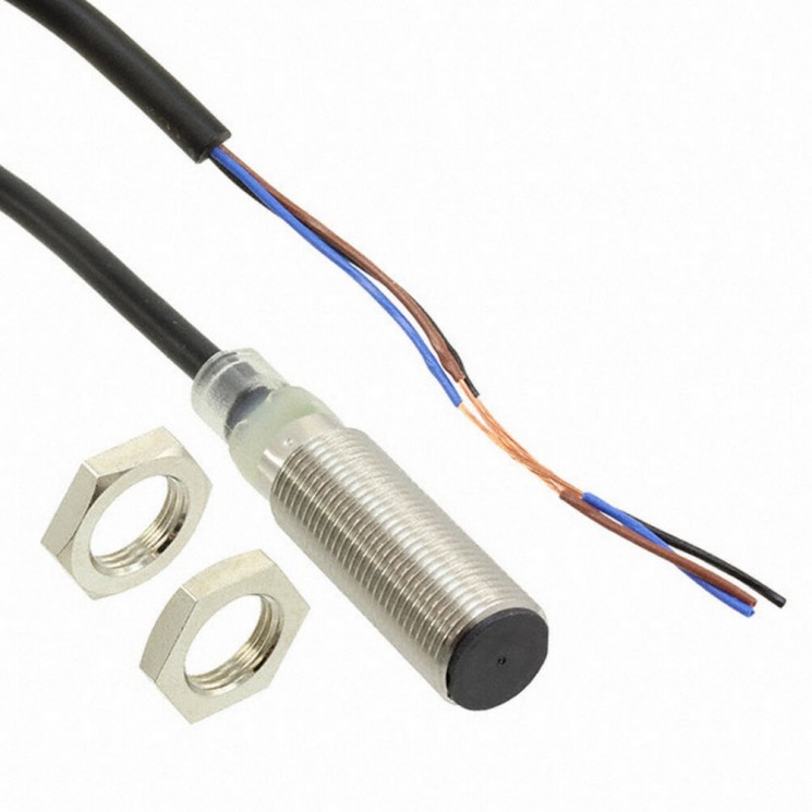 Proximity sensor, inductive, nickel-brass, short body, M12, shielded, 4 mm, DC, 3-wire, NPN NO, 2 m cable Proximity sensor, inductive, nickel-brass, short body, M12, shielded, 4 mm, DC, 3-wire, NPN NO, 2 m cable